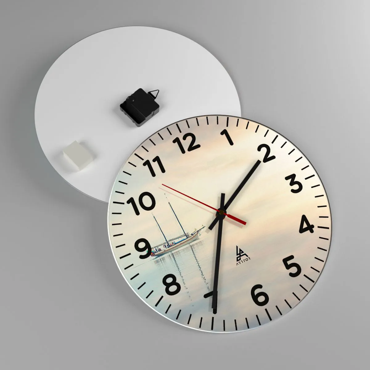 Ceas de perete - Ceas pe sticlă - În tăcerea mării - 40x40 cm