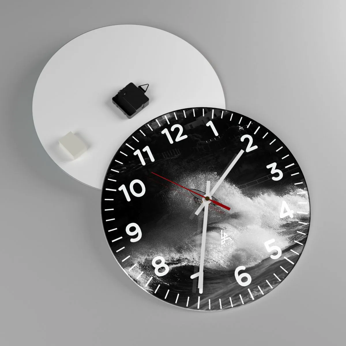 Ceas de perete - Ceas pe sticlă - Provocare acceptată! - 40x40 cm