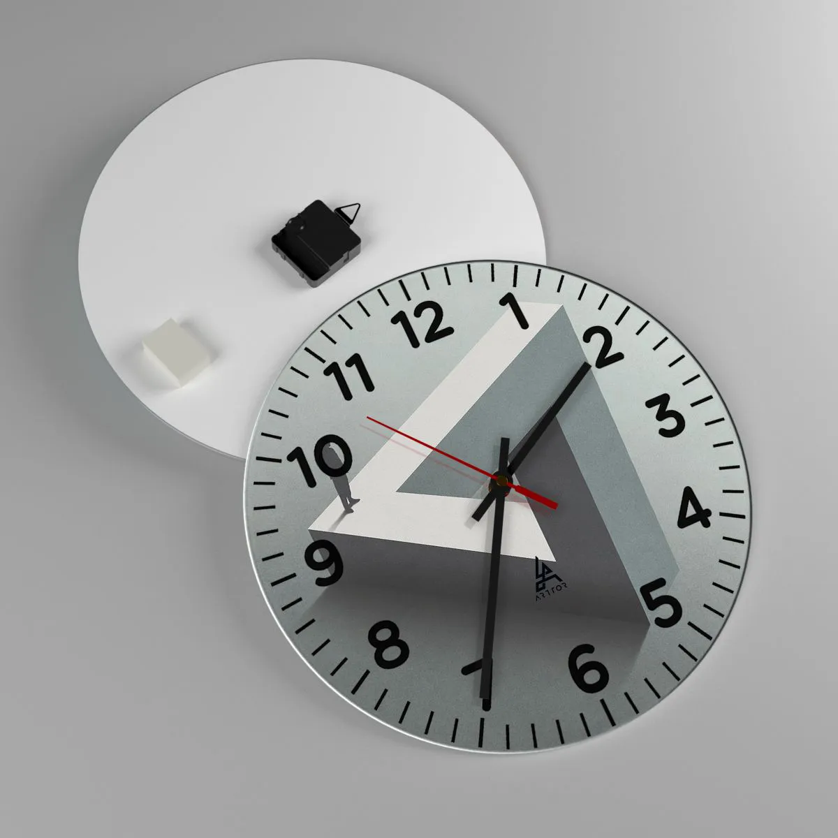 Wall clock - Clock on glass - And Yet It Is Possible - 40x40 cm