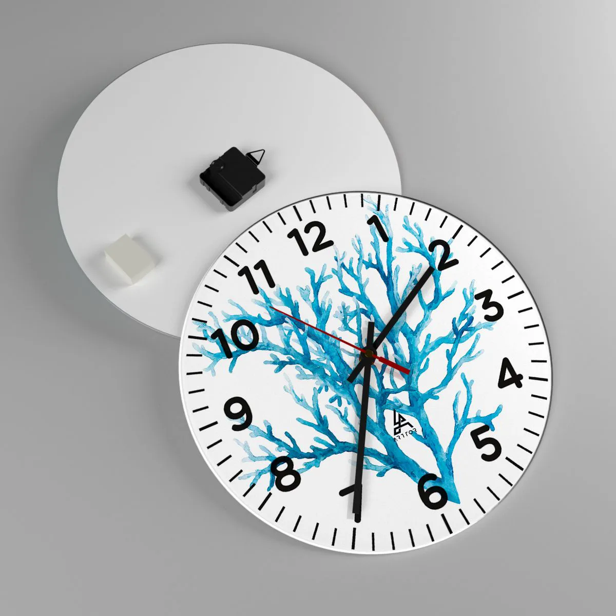 Ceas de perete - Ceas pe sticlă - Filigranul marin - 40x40 cm