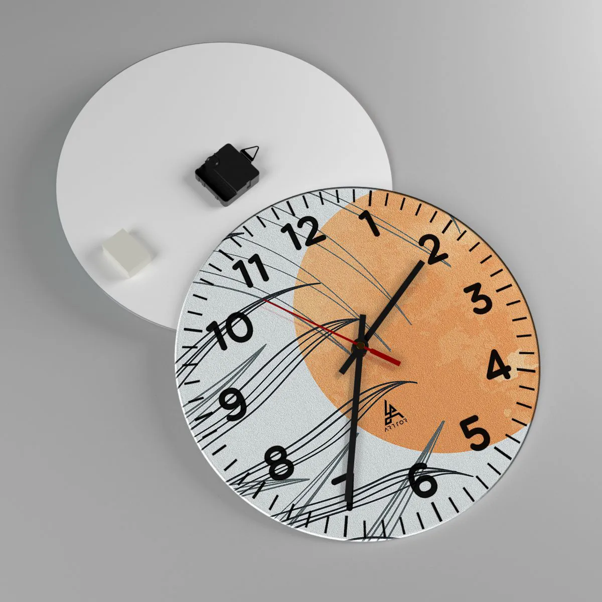 Reloj de pared - Reloj de vidrio - Siempre hacia el sol - 40x40 cm