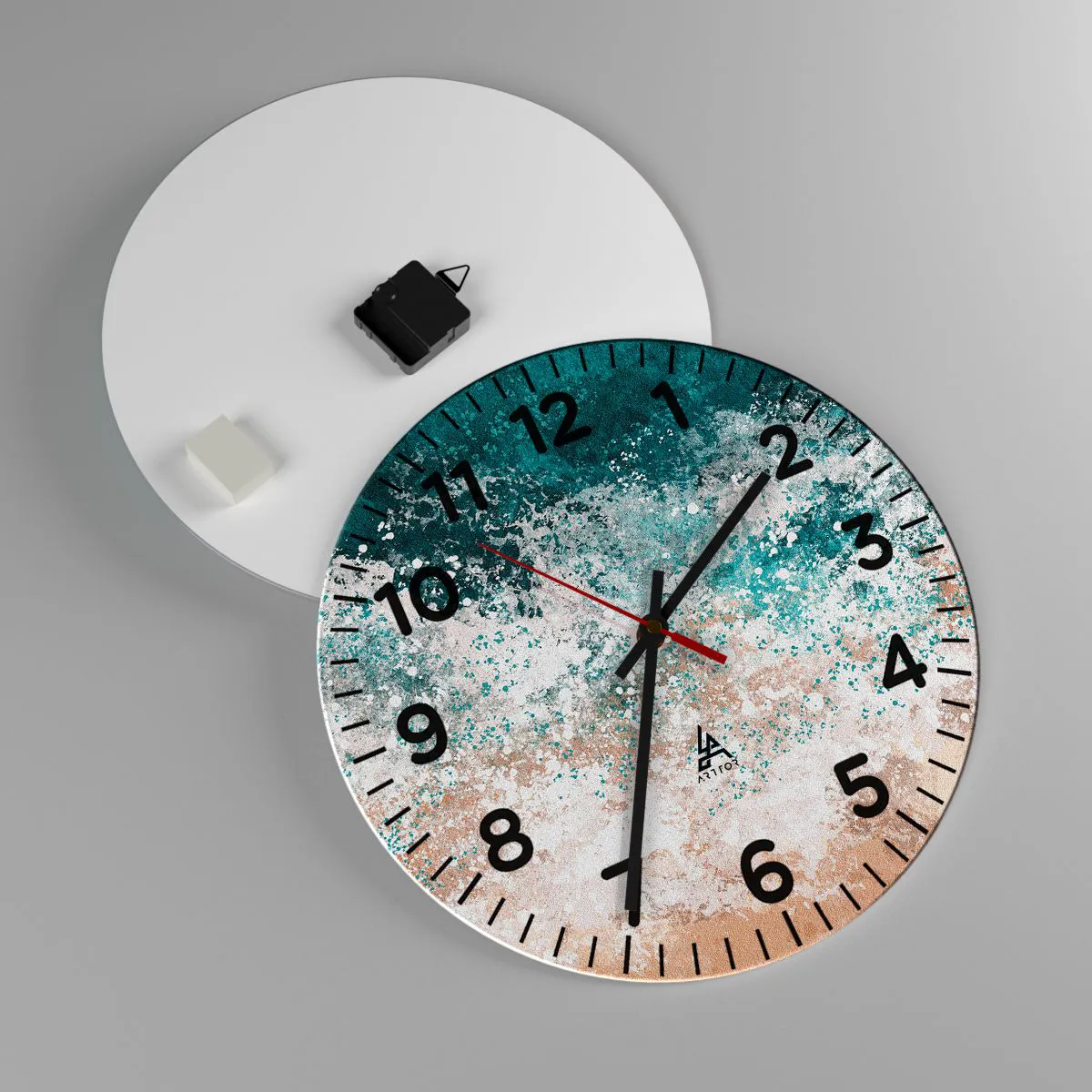 Väggklocka - Klocka på glas - Berättelser från havet - 40x40 cm