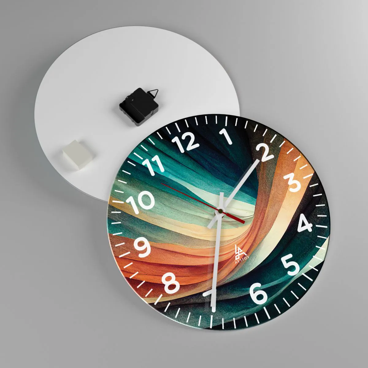 Nástenné hodiny - Utkané z farieb - 40x40 cm