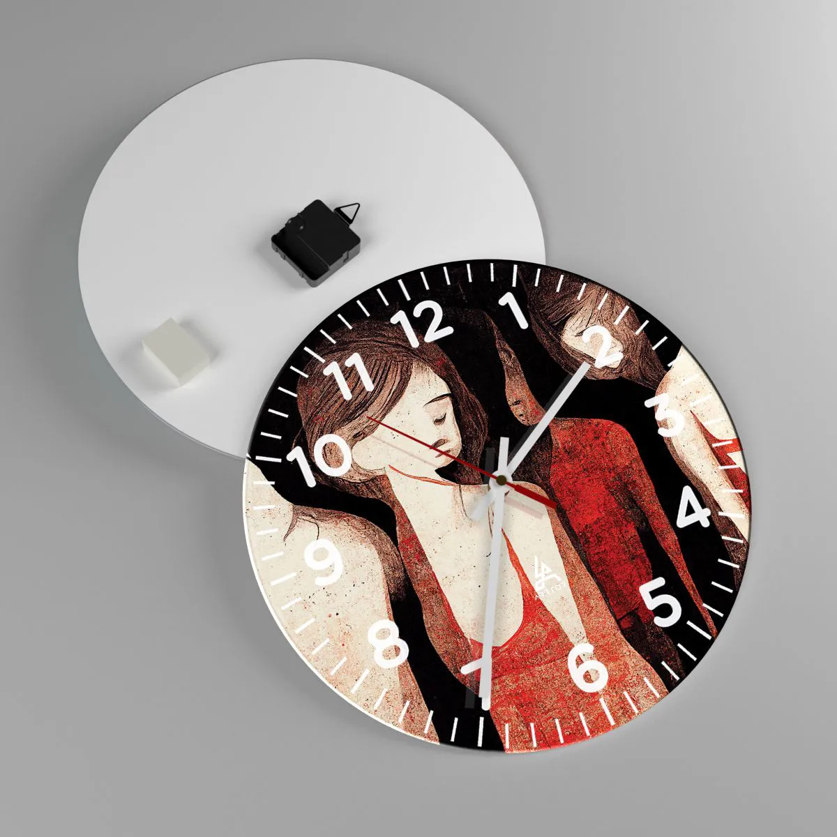 Wanduhr - Glasuhr - Madonnen der Dunkelheit - 40x40 cm