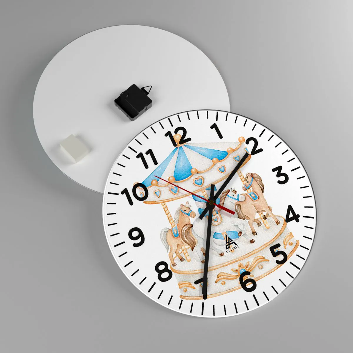 Ceas de perete - Ceas pe sticlă - Copilărie dulce - 40x40 cm