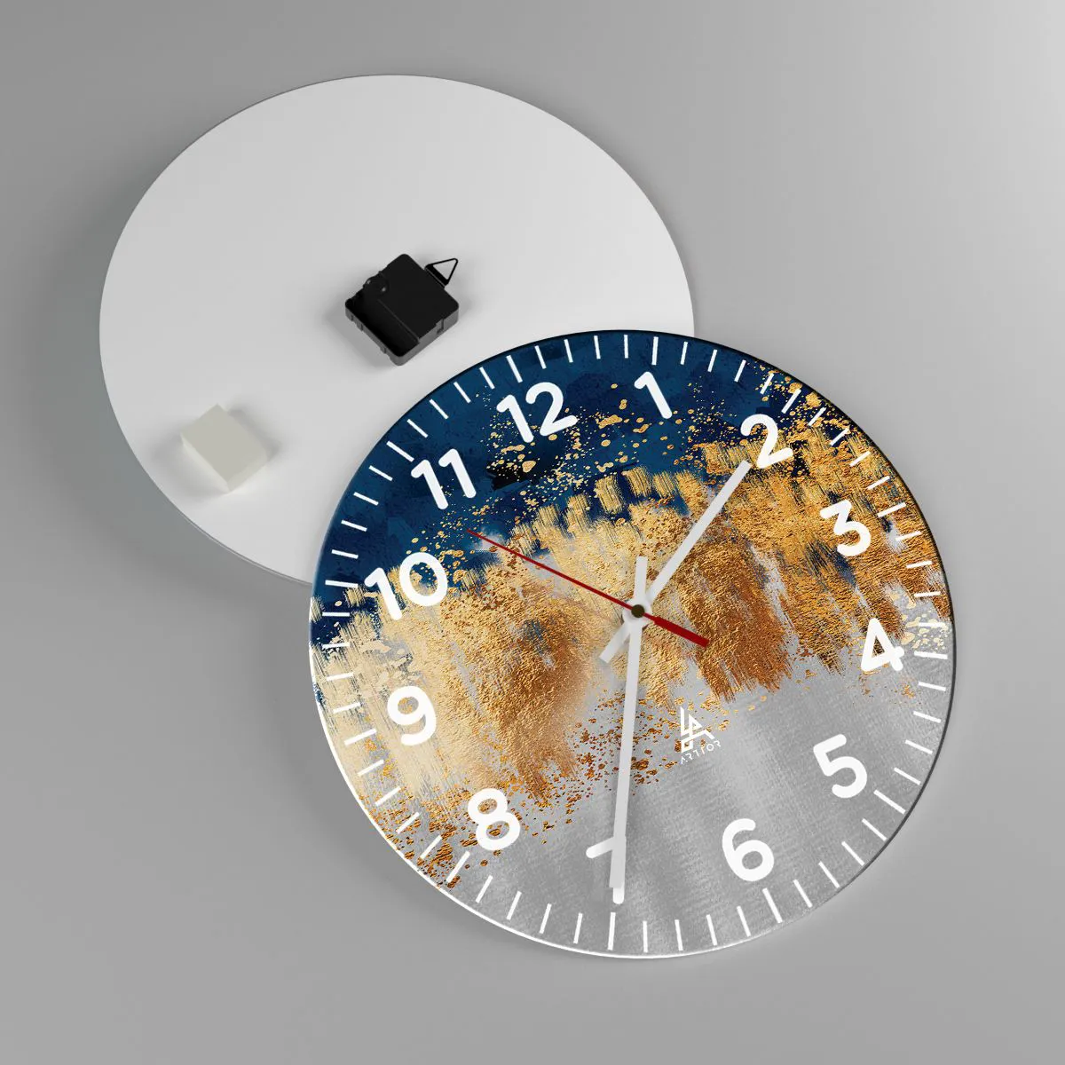 Wanduhr - Glasuhr - Moderne Komposition mit Glanz - 40x40 cm