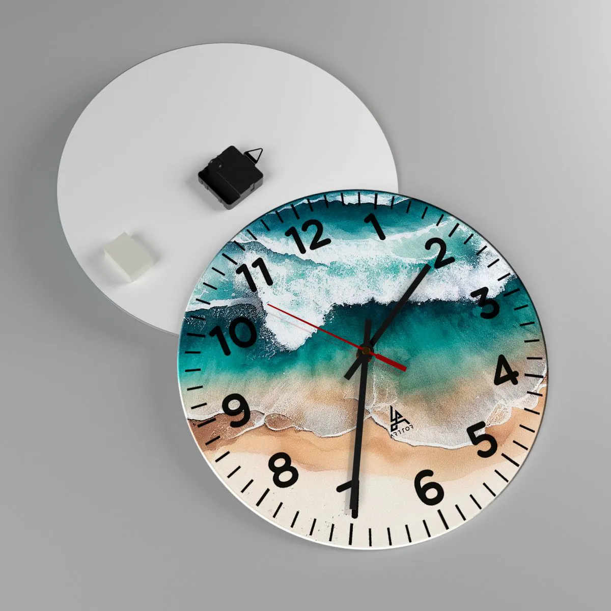 Wanduhr - Glasuhr - Das ewige Treffen - 40x40 cm