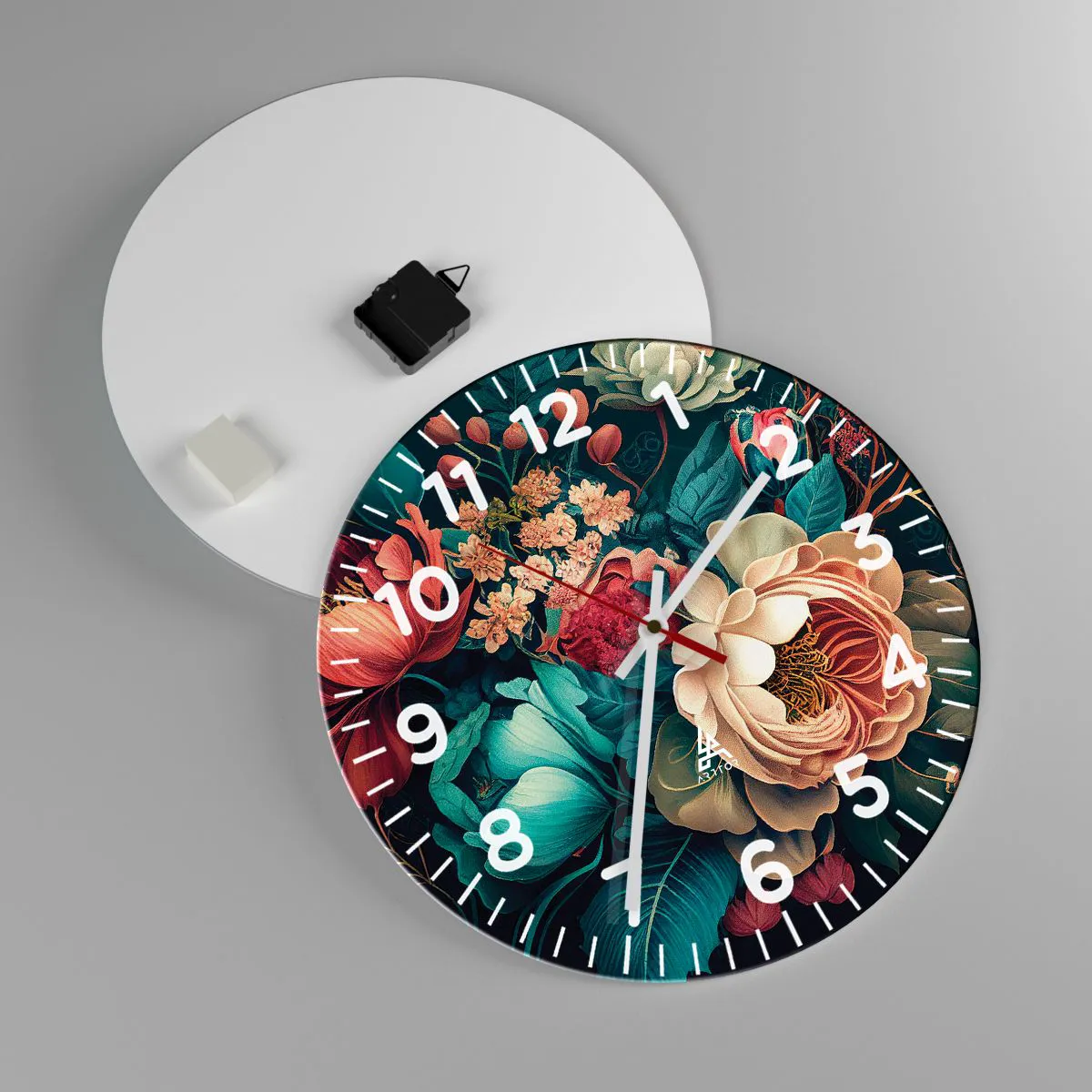 Ceas de perete - Ceas pe sticlă - Farmecul secolului al XIX-lea - 40x40 cm