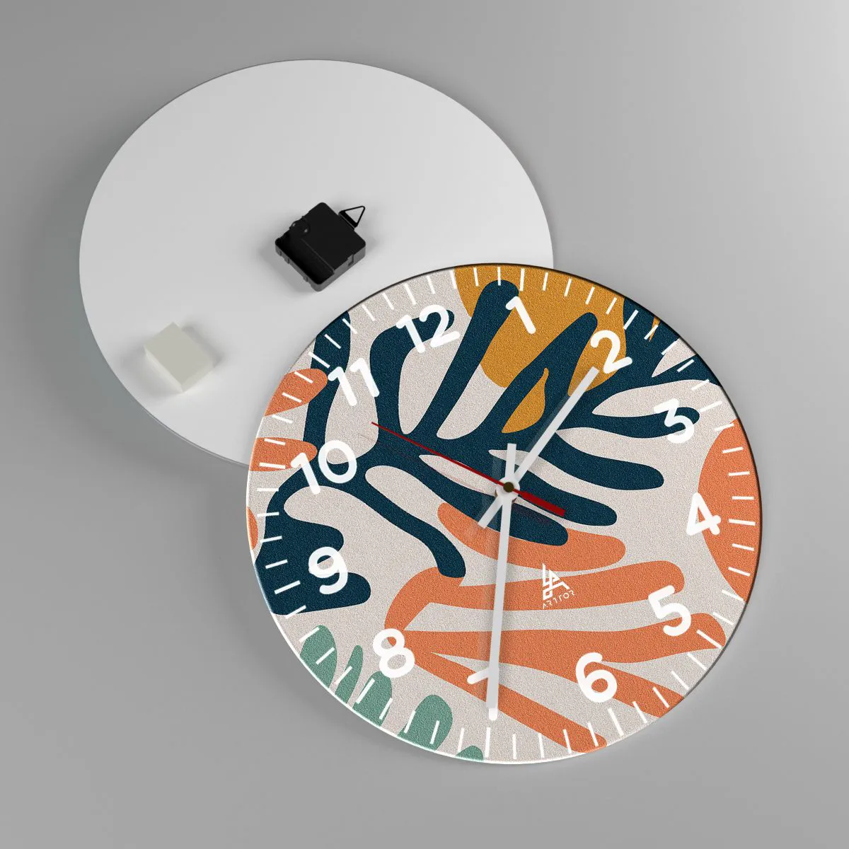 Wanduhr - Glasuhr - Korallenmeere - 40x40 cm