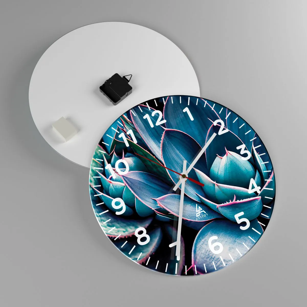 Ceas de perete - Ceas pe sticlă - Forța vitală - 40x40 cm