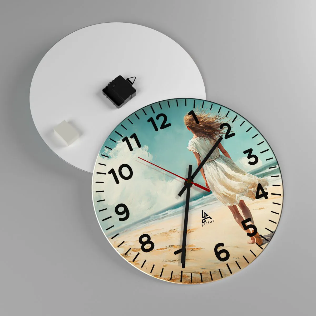 Horloge murale - Pendule murale - Pour rencontrer le soleil et le vent - 40x40 cm