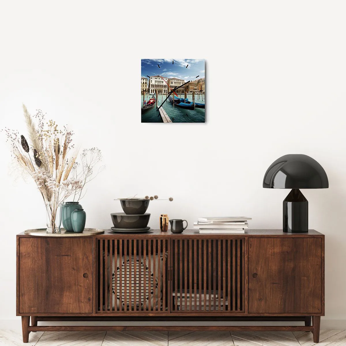 Wandklok - Klok - Paleizen in het blauw - 30x30 cm