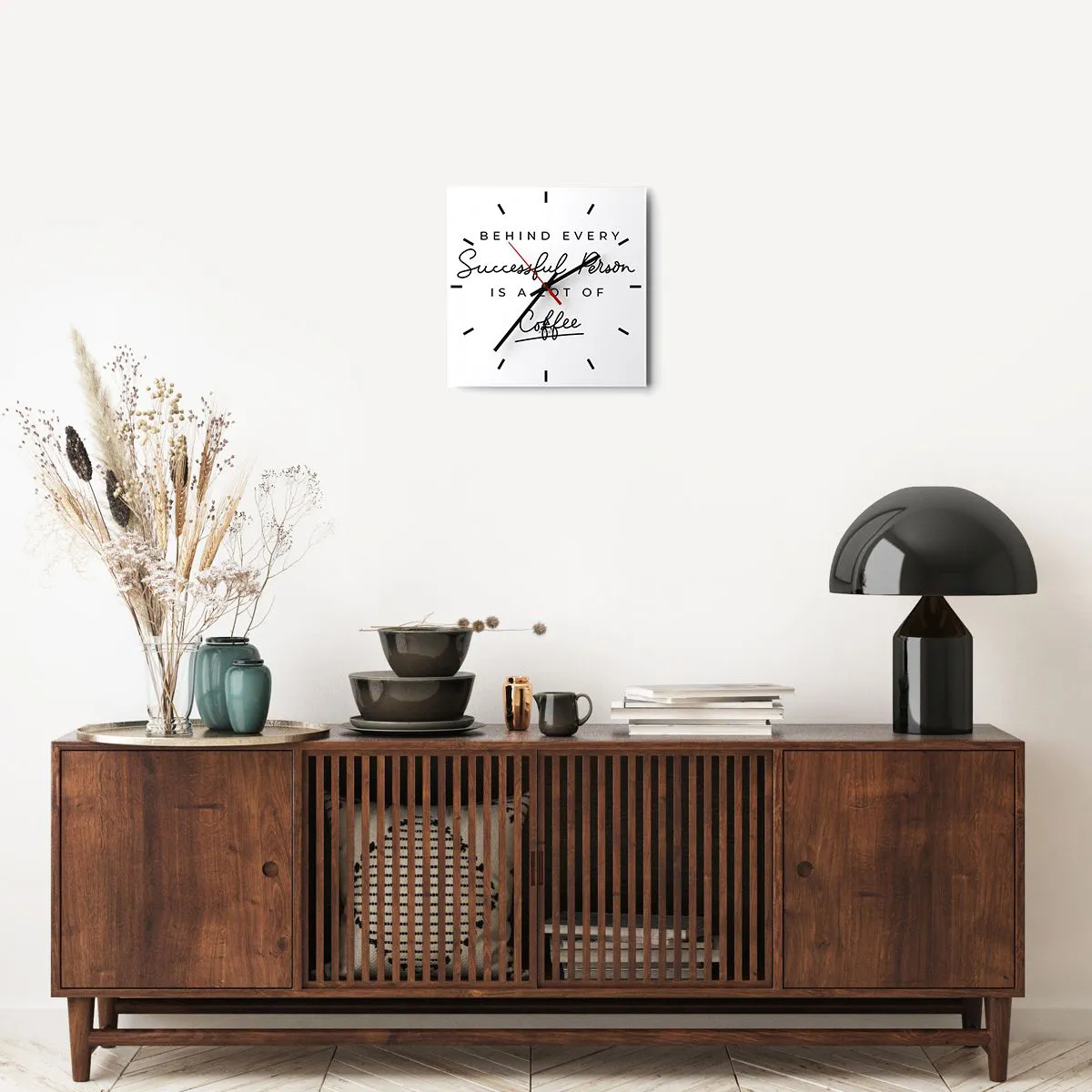 Ceas de perete - Ceas pe sticlă - Secretul succesului - 30x30 cm