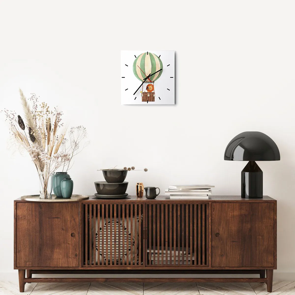 Ceas de perete - Ceas pe sticlă - Călătoriile lui Leon - 30x30 cm