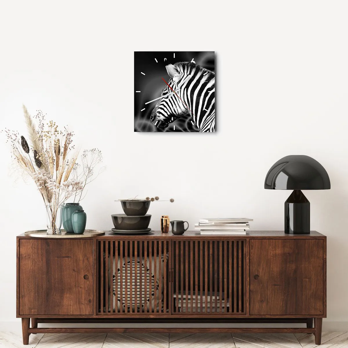 Reloj de pared - Reloj de vidrio - El blanco es blanco, el negro es negro - 40x40 cm