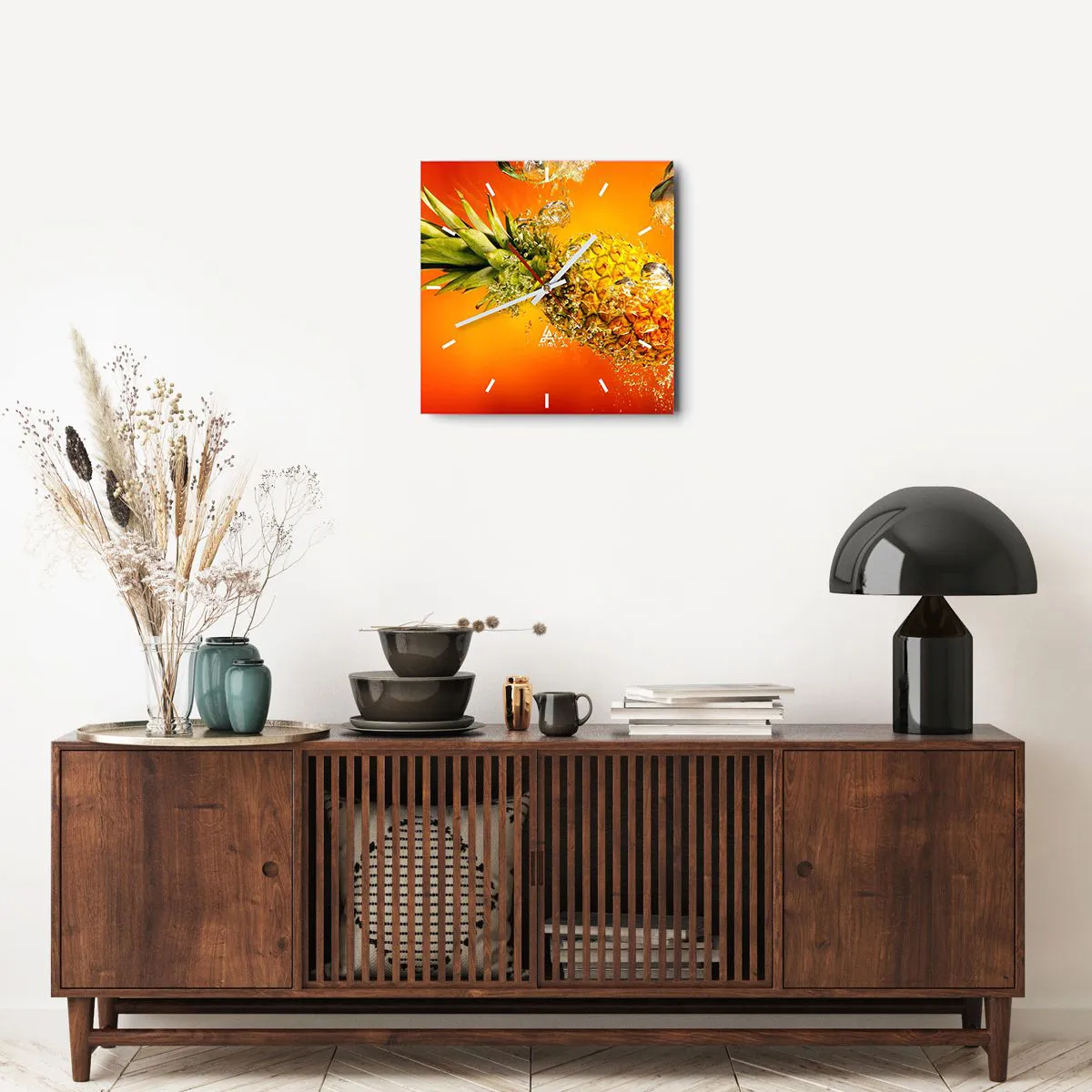 Reloj de pared - Reloj de vidrio - Jugosa frescura tropical - 40x40 cm
