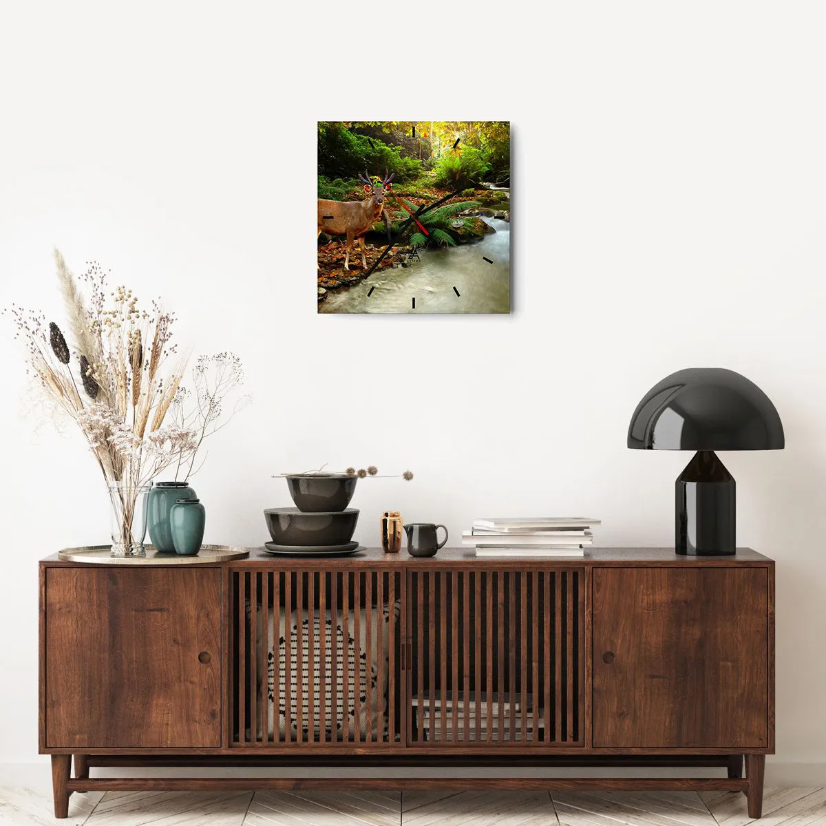 Ceas de perete - Ceas pe sticlă - Bun venit în lumea mea - 40x40 cm