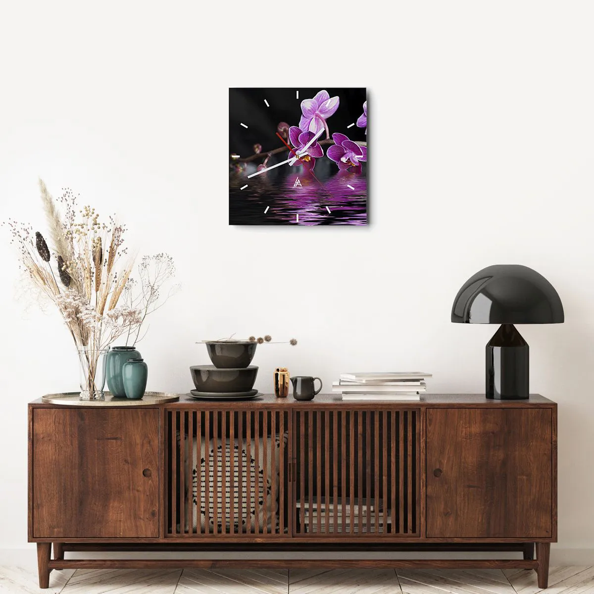 Falióra, Óra - Lila a szépség tükörképe - 40x40 cm