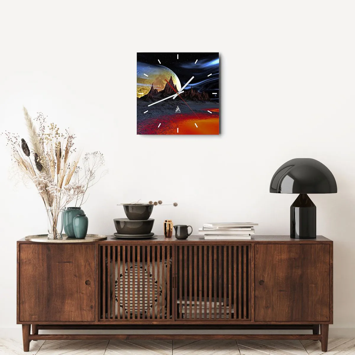 Reloj de pared - Reloj de vidrio - Mundo desconocido - 40x40 cm