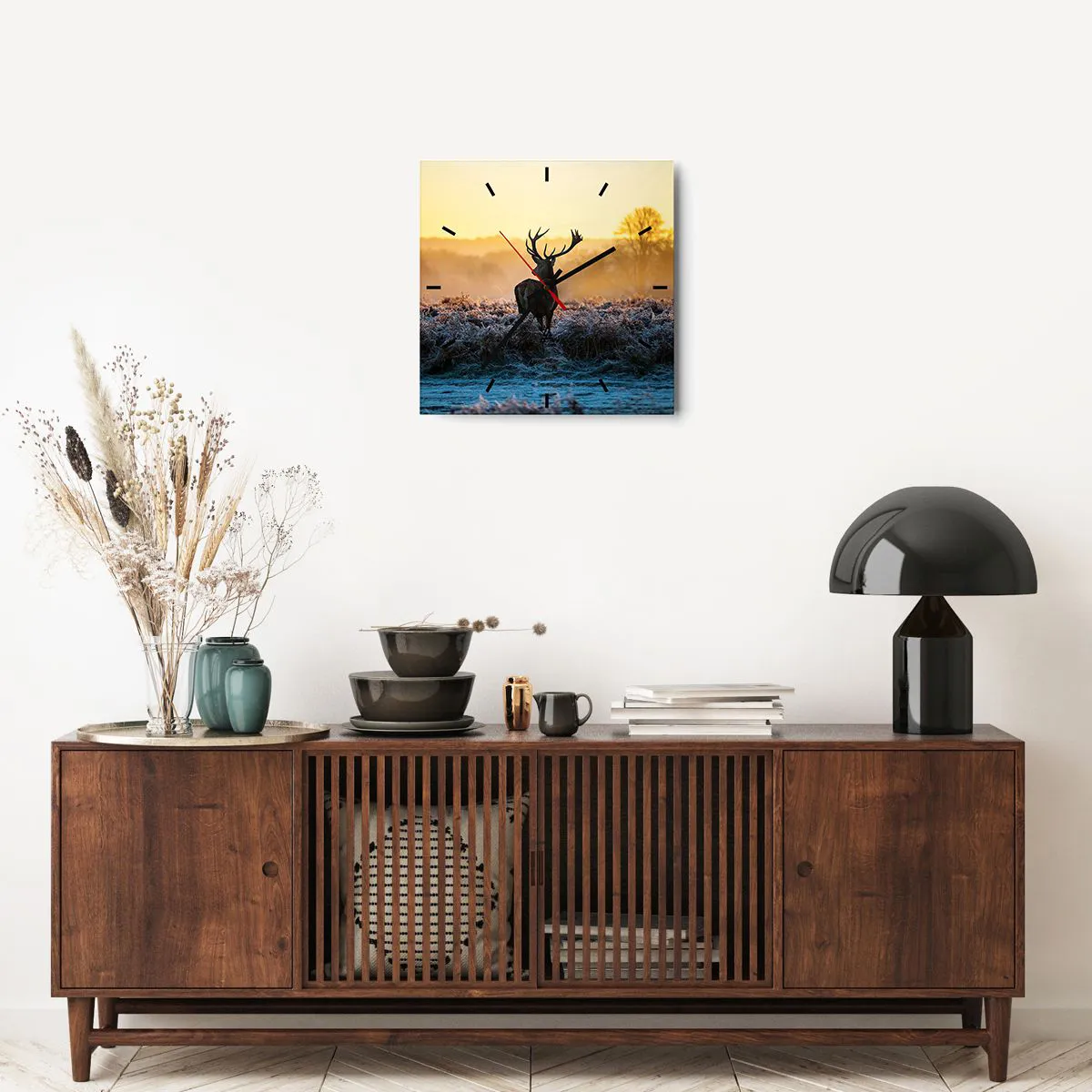 Ceas de perete - Ceas pe sticlă - Încoronat pe domeniul său - 40x40 cm