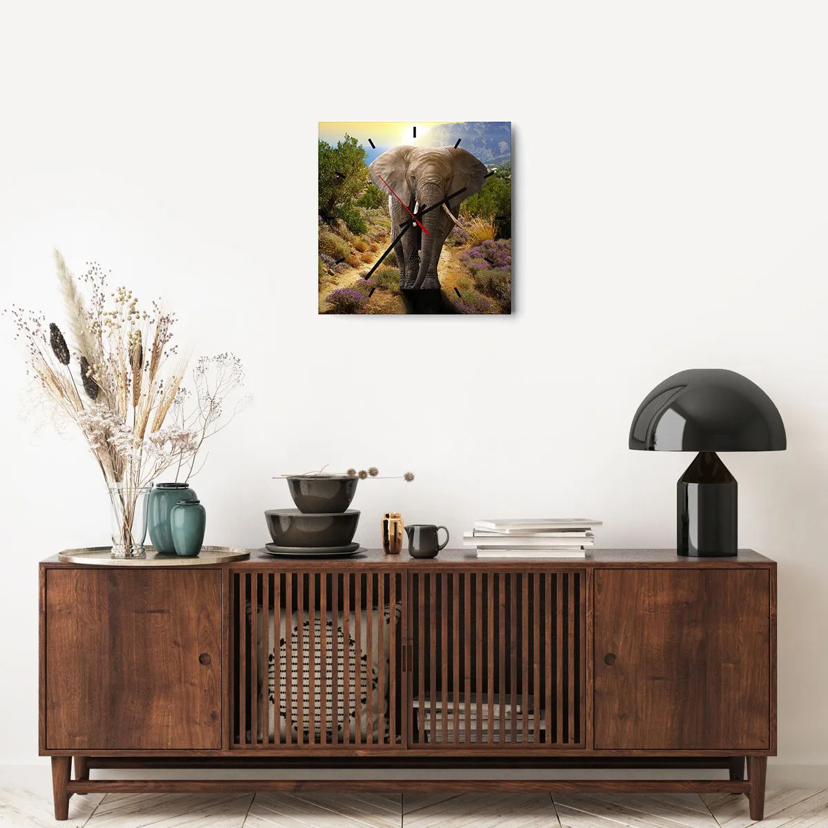 Ceas de perete - Ceas pe sticlă - Iată cum arăta Edenul - 40x40 cm