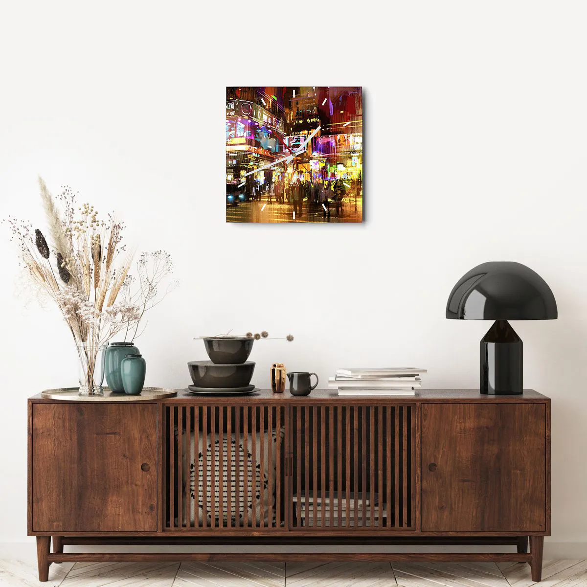 Ceas de perete - Ceas pe sticlă - Într-o mare de lumină - 40x40 cm