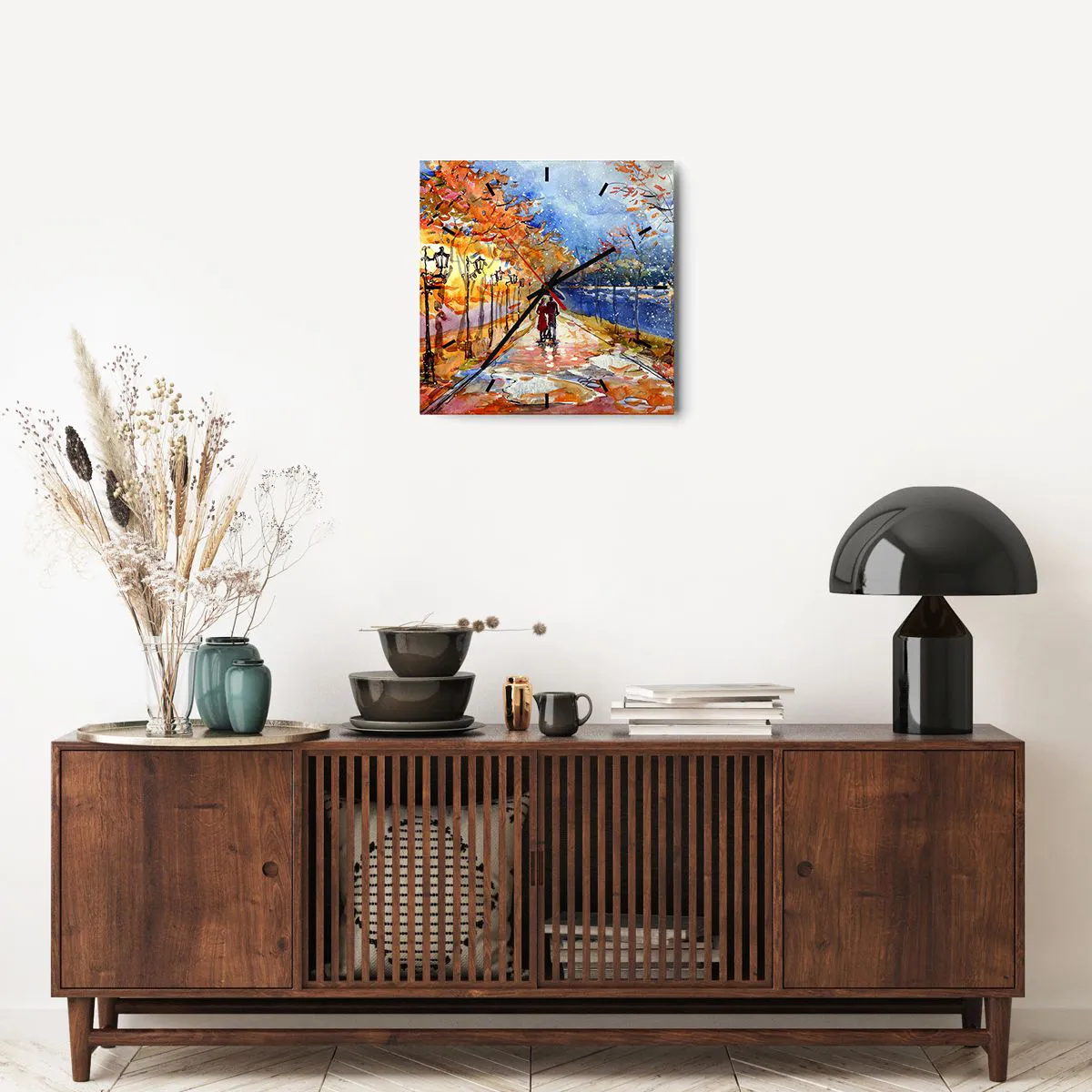 Ceas de perete - Ceas pe sticlă - Împreună până la limita de timp - 40x40 cm