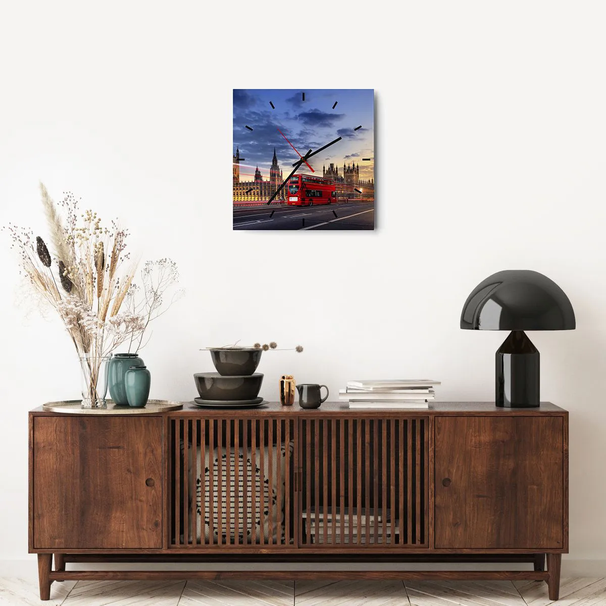 Ceas de perete - Ceas pe sticlă - Semne distinctive - 40x40 cm