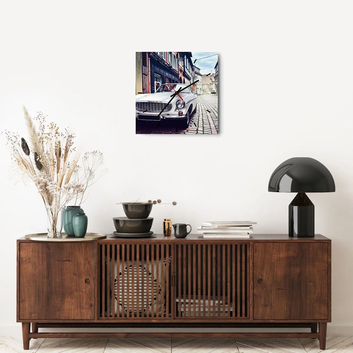 Zegar ścienny - Przeszłość to dziś - 40x40 cm