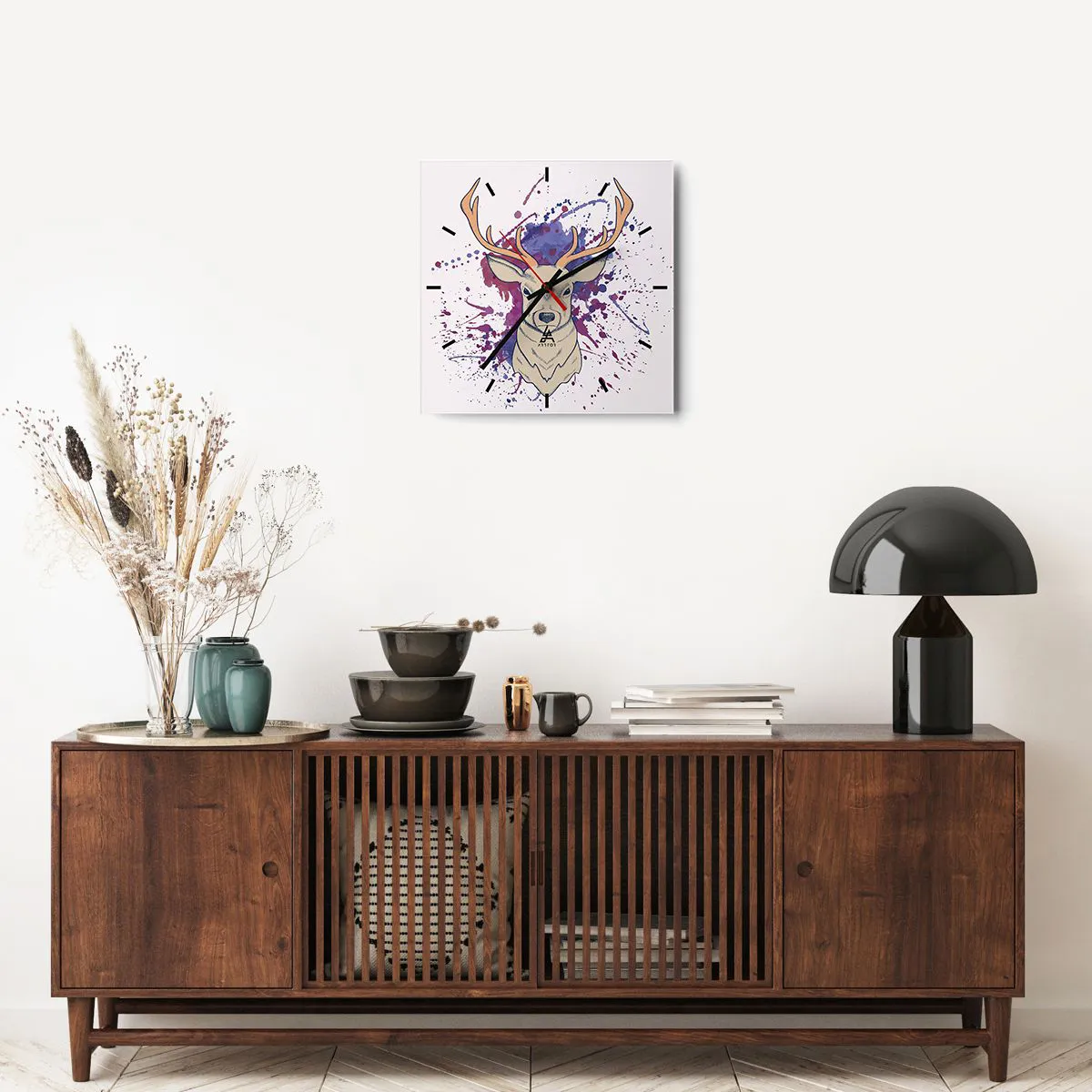 Ceas de perete - Ceas pe sticlă - Curaj și echilibru - 40x40 cm