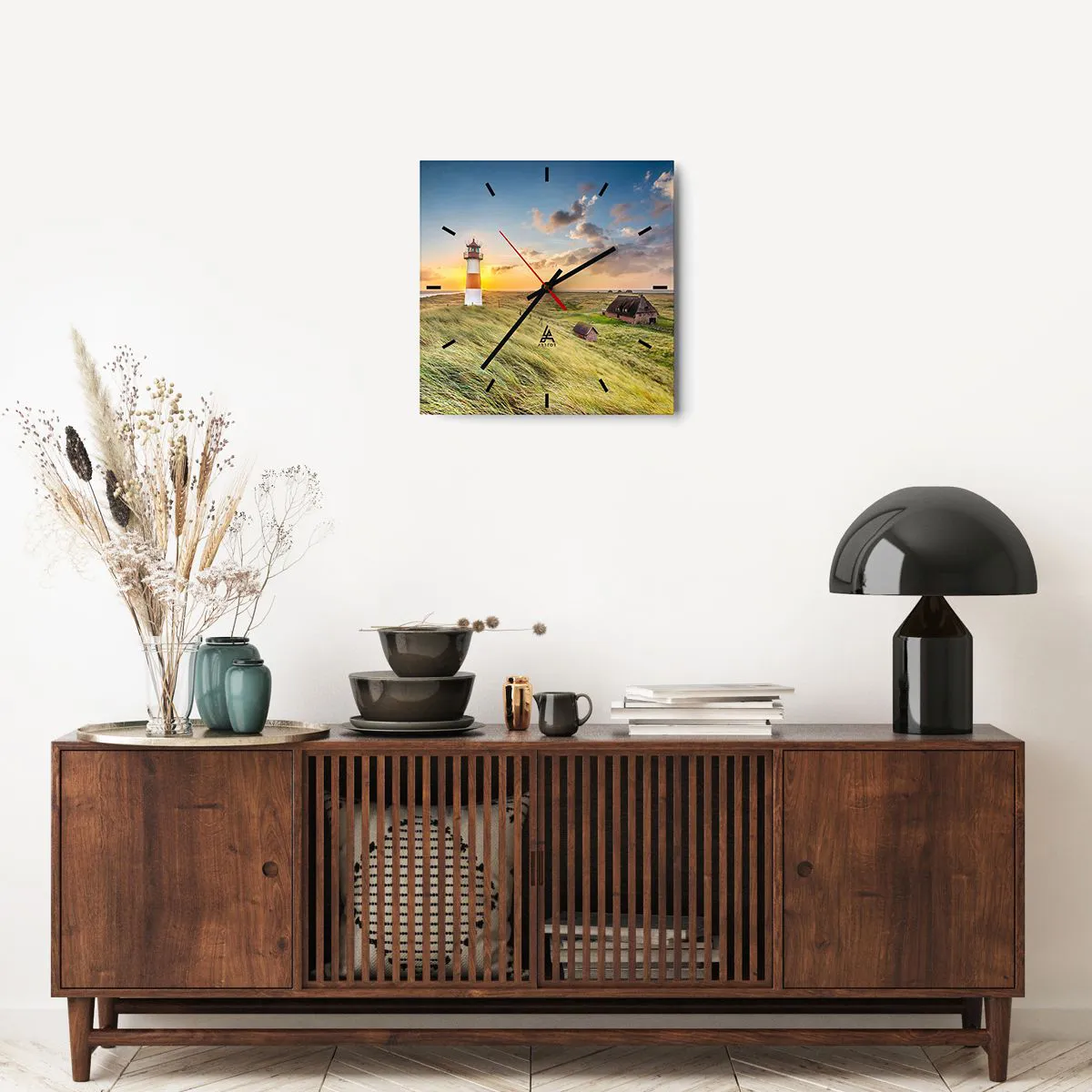 Relógio de parede - Relógio em vidro - Entre as ondas - 40x40 cm