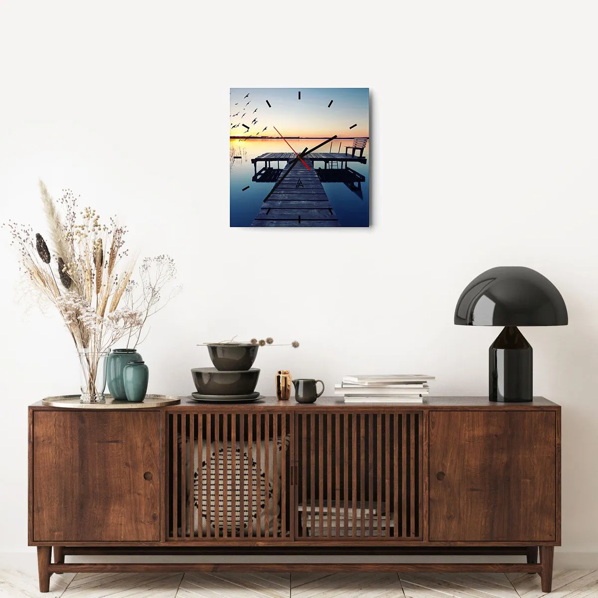 Väggklocka - Klocka på glas - Det var en bra dag - 40x40 cm