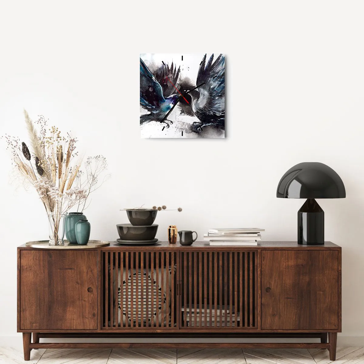 Vægur, Uret - En ravn til en ravn... - 40x40 cm