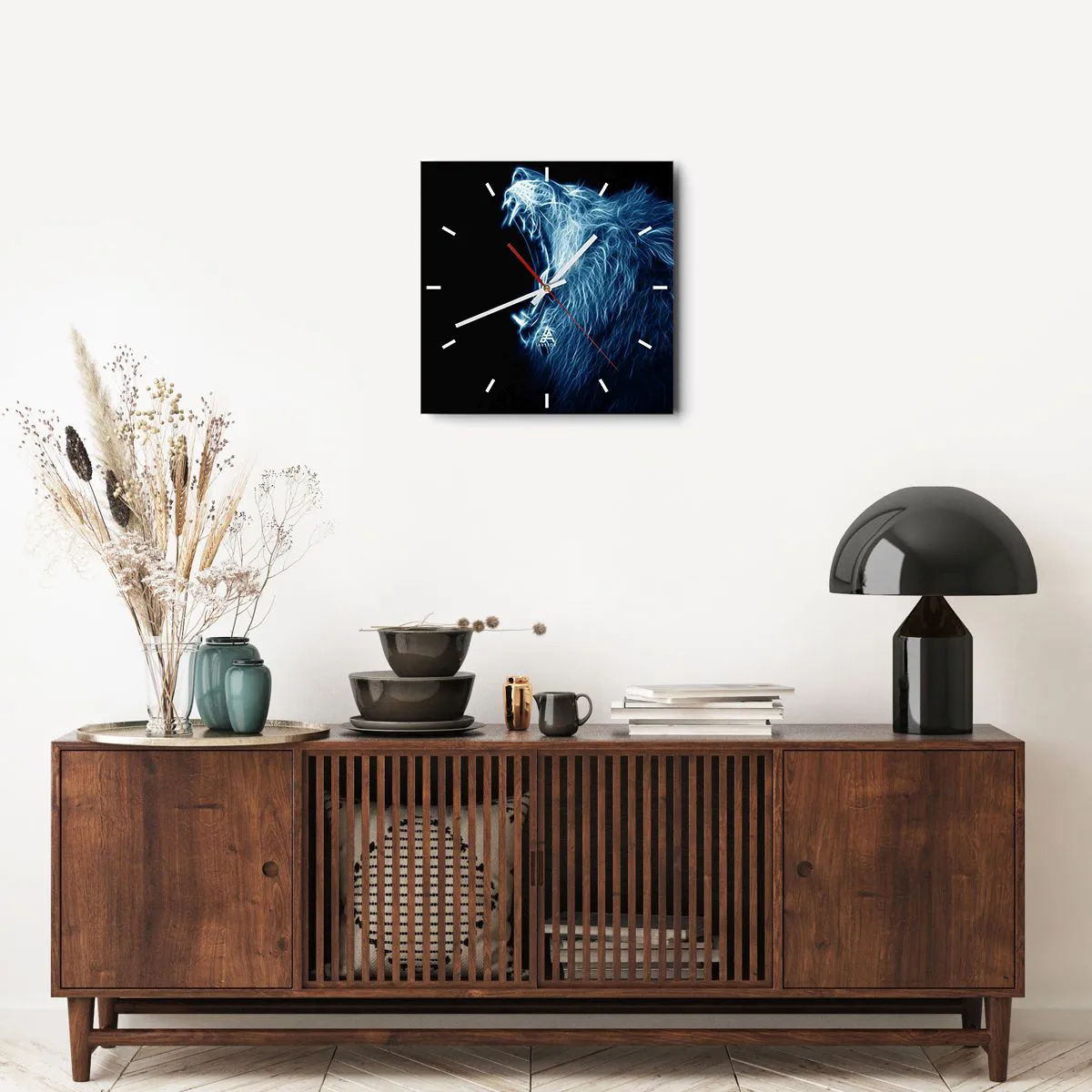 Ceas de perete - Ceas pe sticlă - Mânia înflăcărată a regelui - 40x40 cm