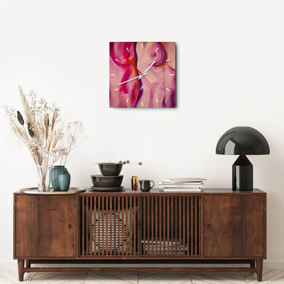 Wanduhr - Glasuhr - Ode an die Weiblichkeit - 40x40 cm