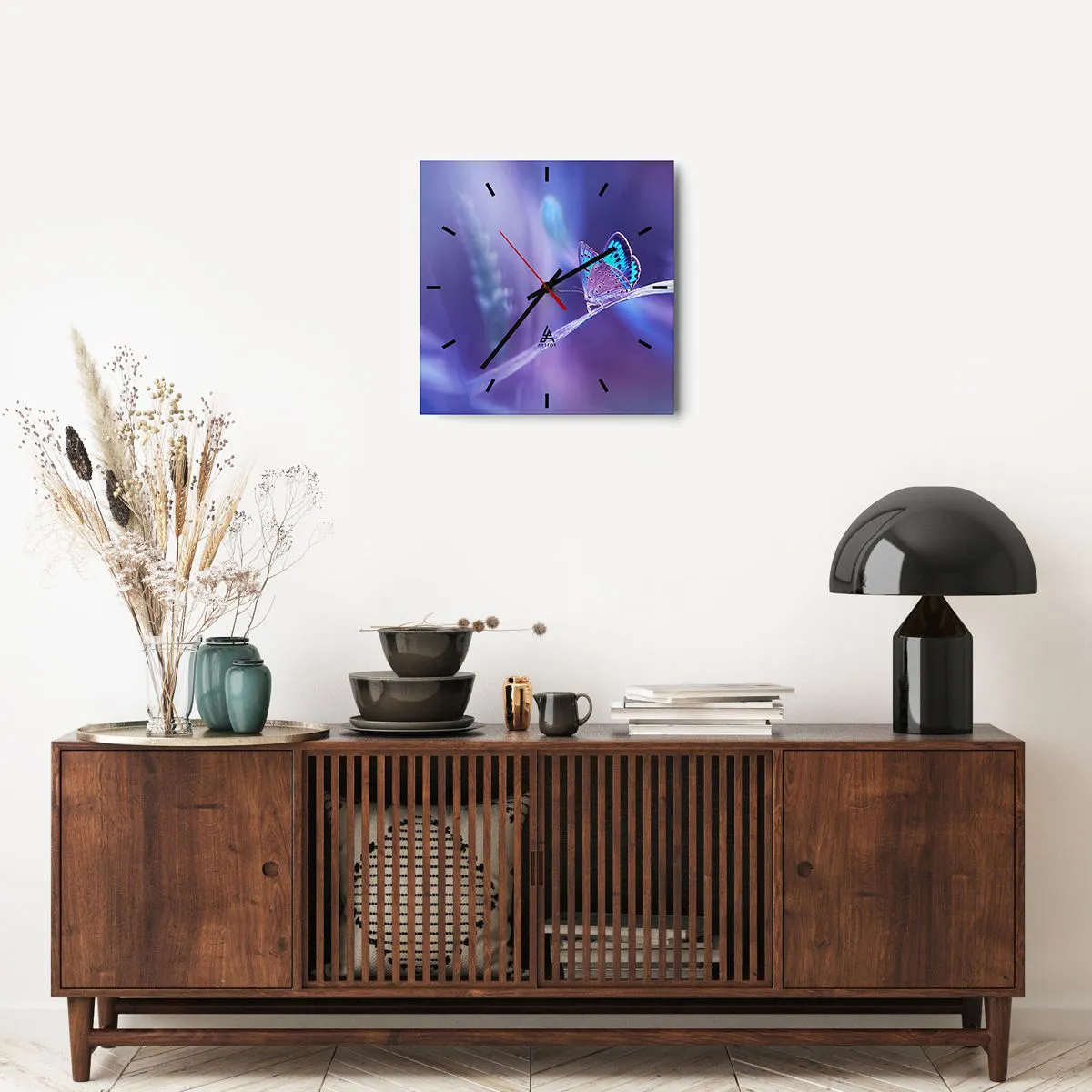 Reloj de pared - Reloj de vidrio - Una joya de la naturaleza - 40x40 cm