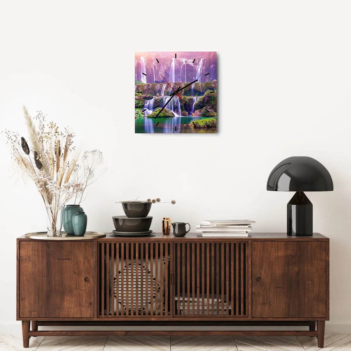 Wanduhr - Glasuhr - Treppe zum Himmel - 40x40 cm