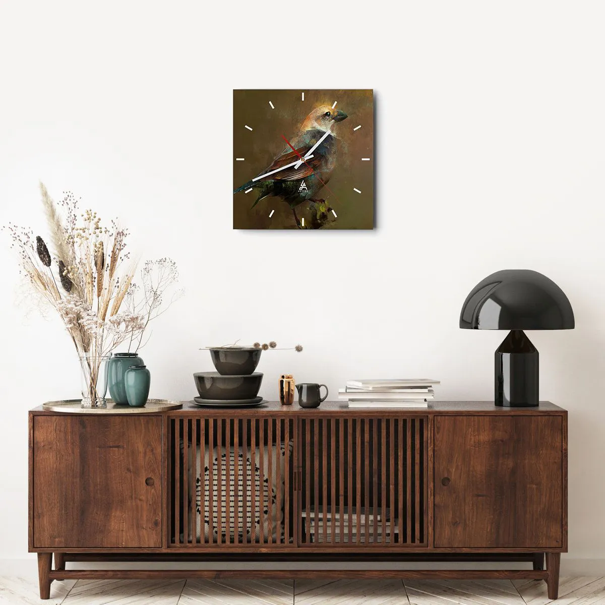 Orologio da parete - Orologio in Vetro - Passerotto, piccolo uccellino - 40x40 cm