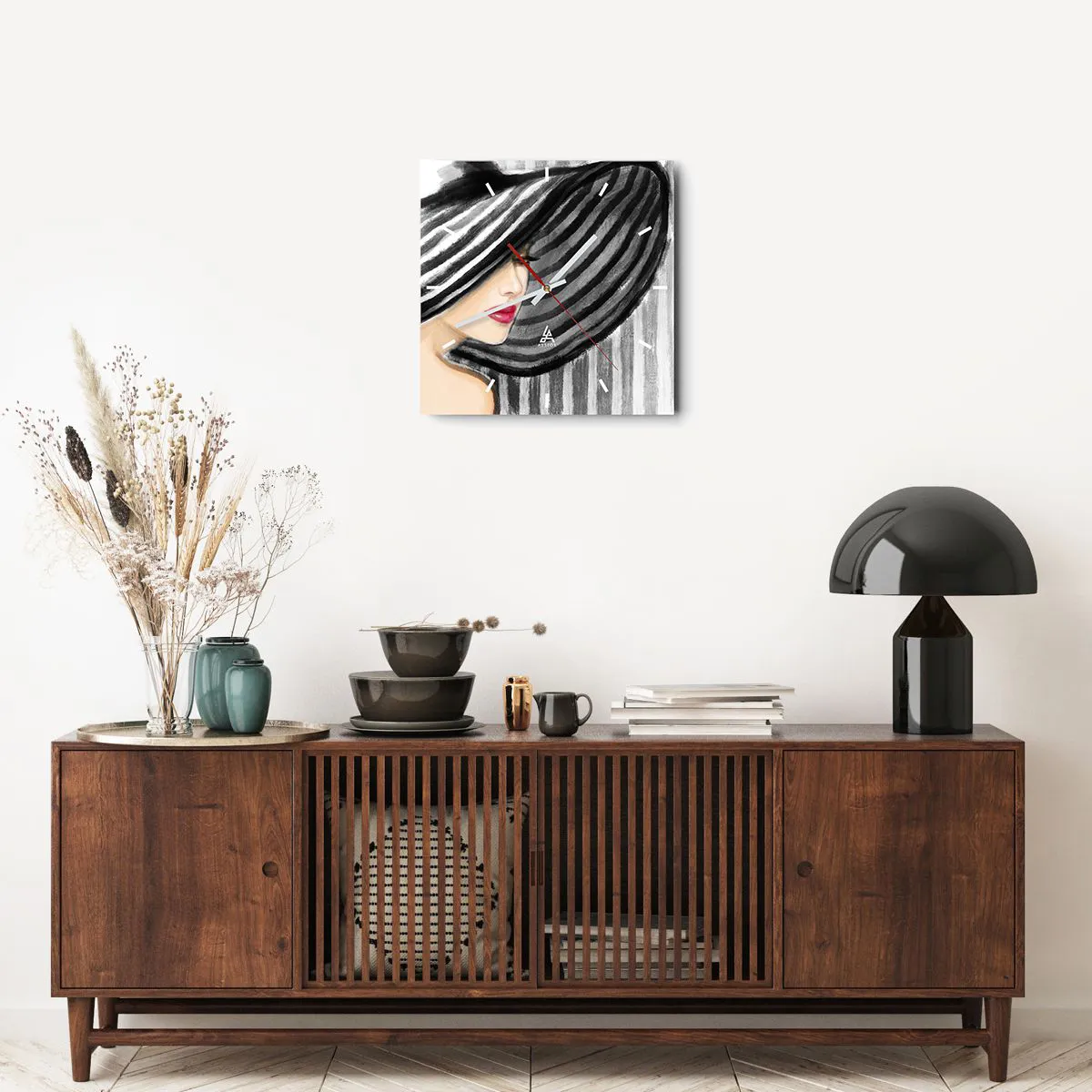 Relógio de parede - Relógio em vidro - Onde encontrar-te? - 40x40 cm