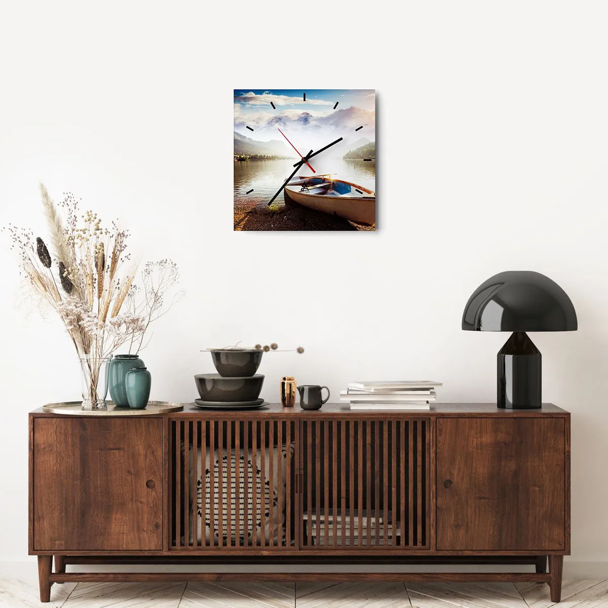 Nástěnné hodiny - U velké a čisté vody - 40x40 cm