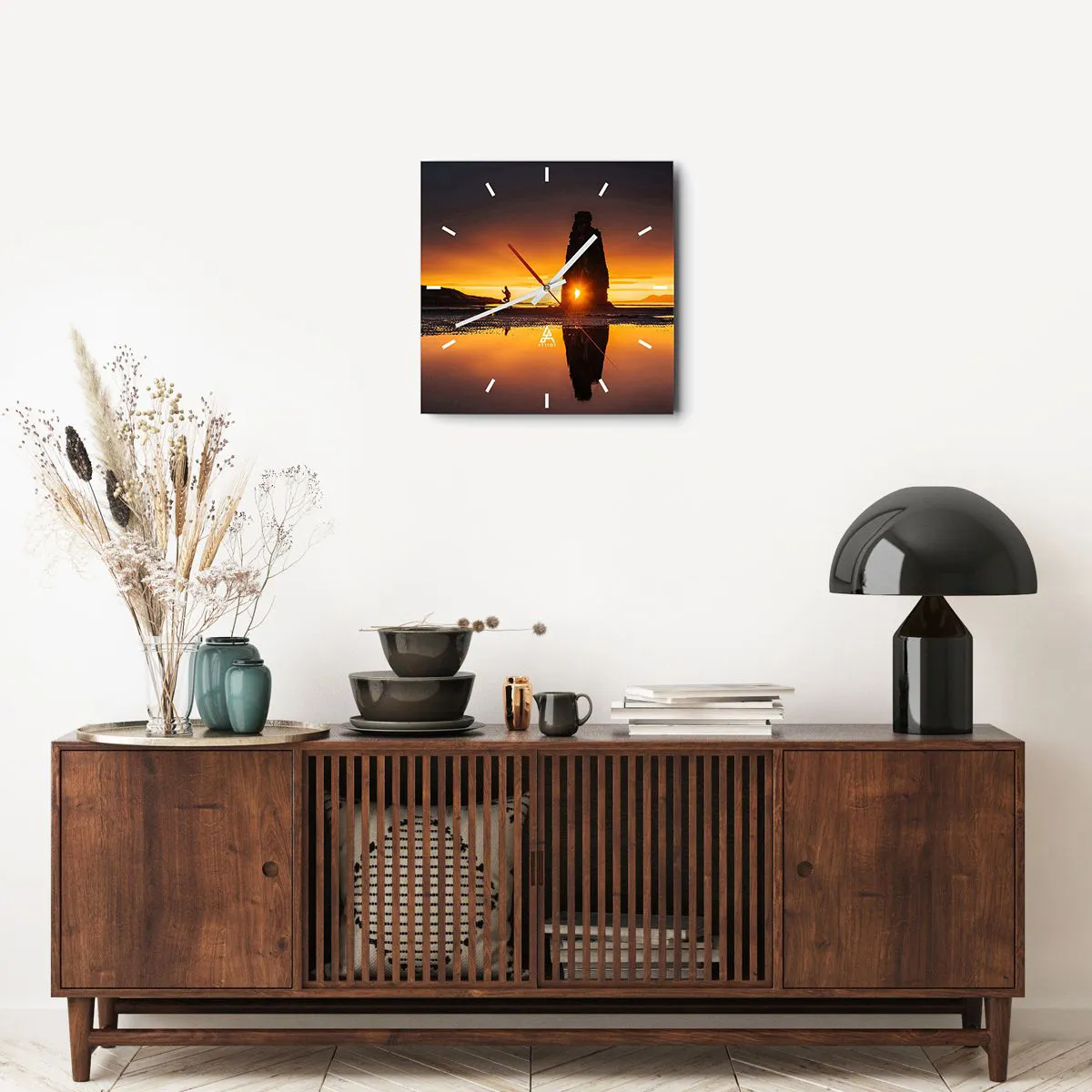 Ceas de perete - Ceas pe sticlă - Doar tu și natura - 40x40 cm