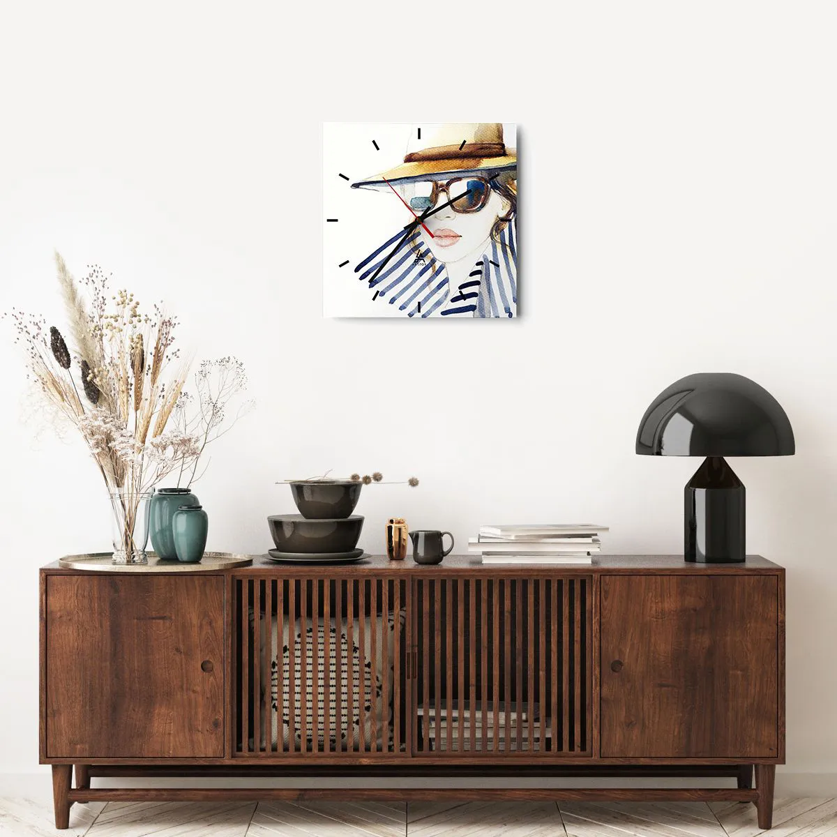 Relógio de parede - Relógio em vidro - Bem-vindo à Flórida - 40x40 cm