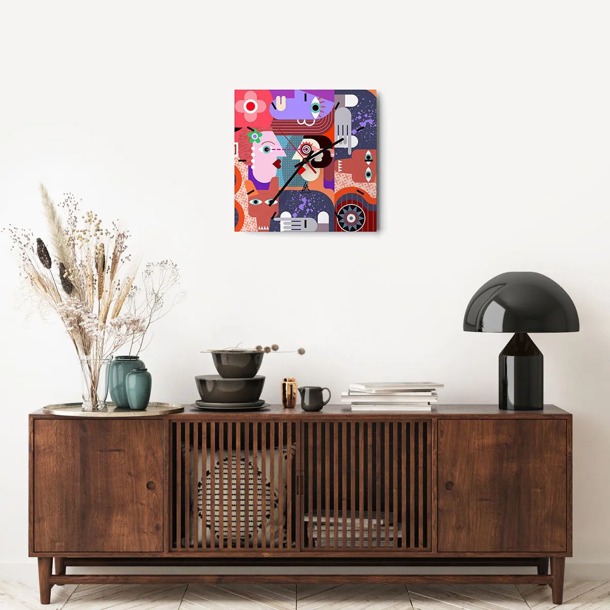 Orologio da parete - Orologio in Vetro - Faccia a faccia - 40x40 cm