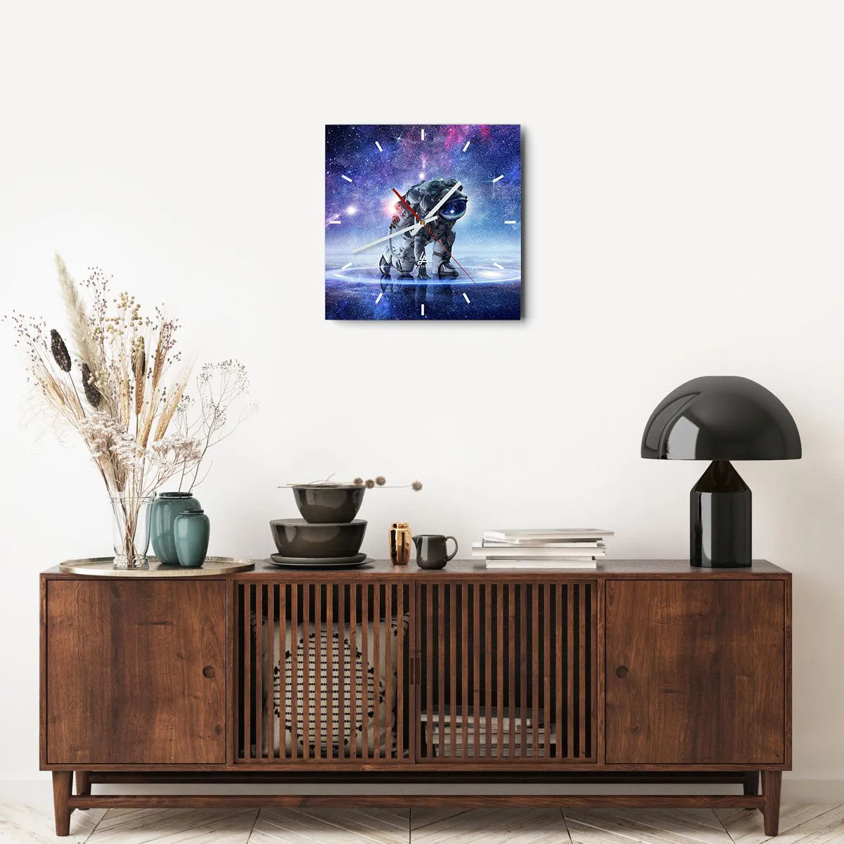 Ceas de perete - Ceas pe sticlă - Cerul înstelat de deasupra mea - 40x40 cm