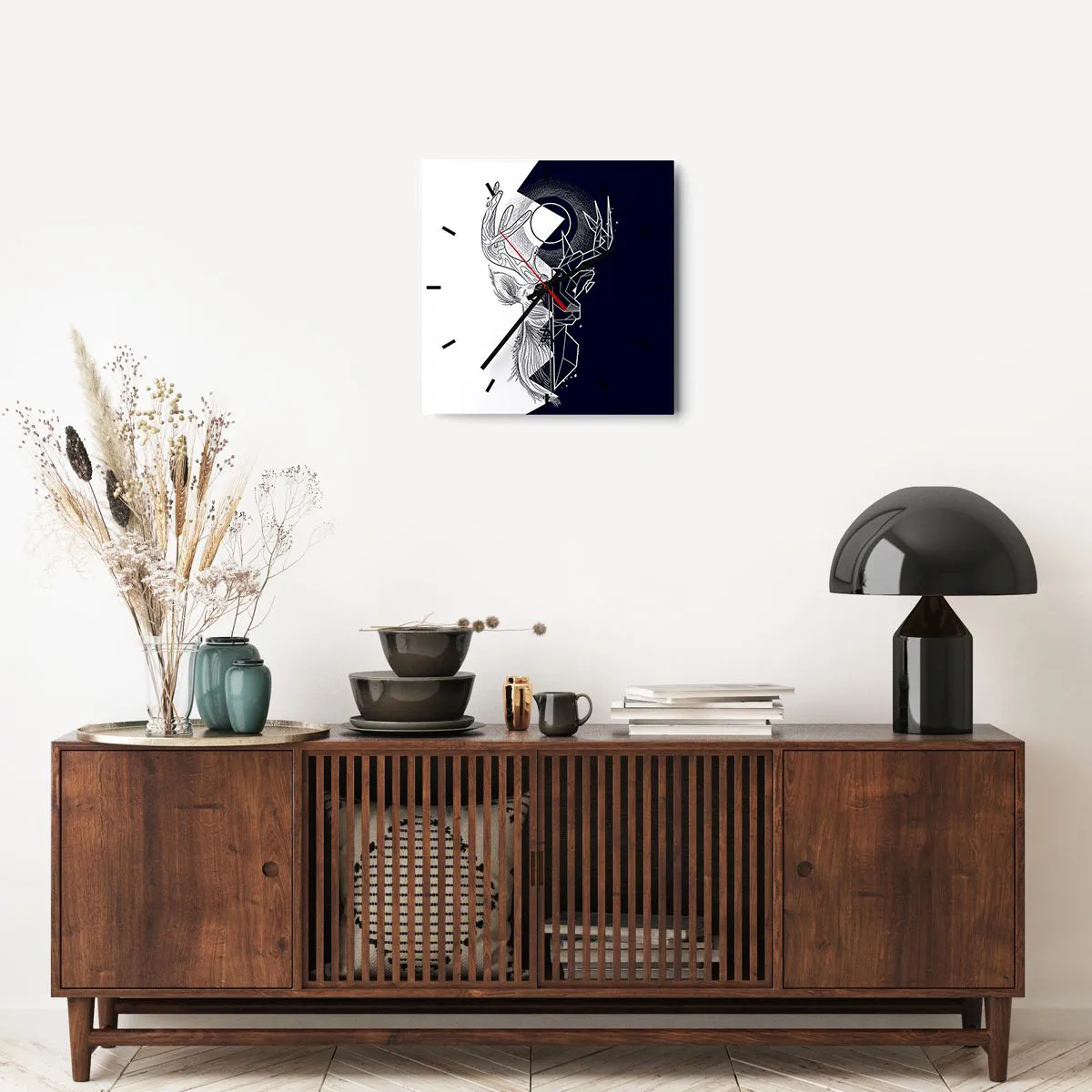 Orologio da parete - Orologio in Vetro - Lotta e unità degli opposti - 40x40 cm