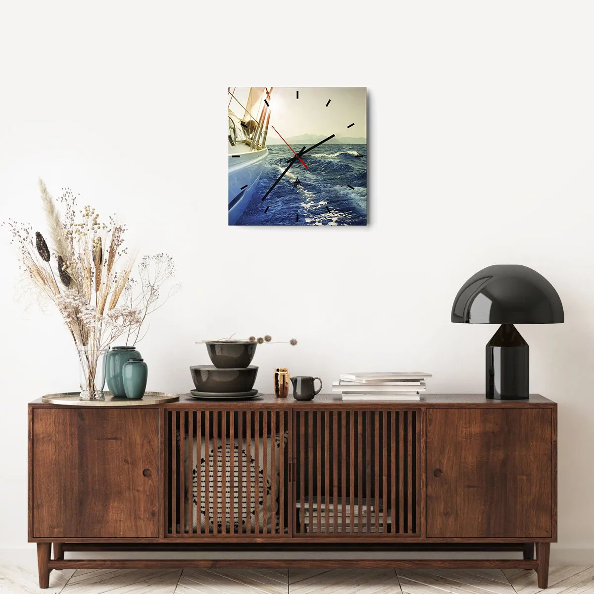 Ceas de perete - Ceas pe sticlă - După aventură - 40x40 cm