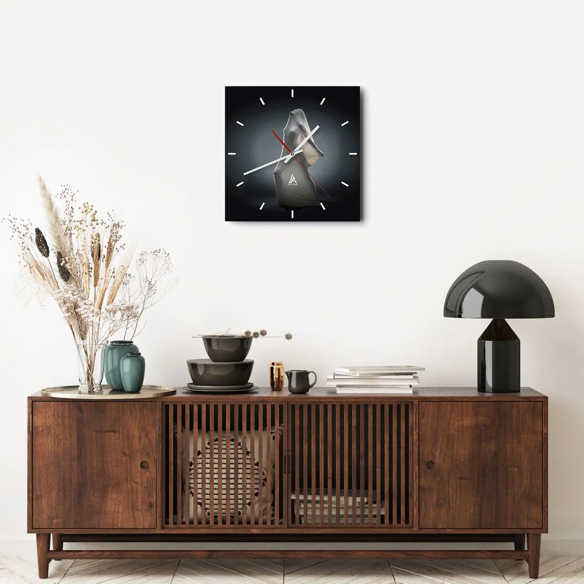 Relógio de parede - Relógio em vidro - Desejos ocultos - 40x40 cm