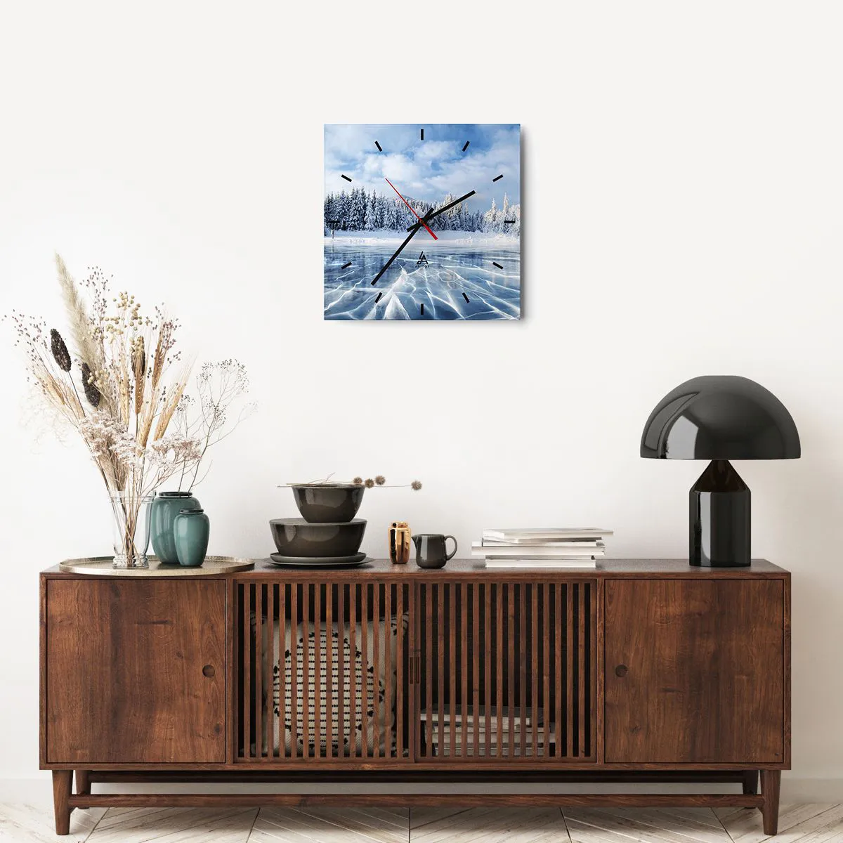 Reloj de pared - Reloj de vidrio - Vista deslumbrante y cristalina - 40x40 cm