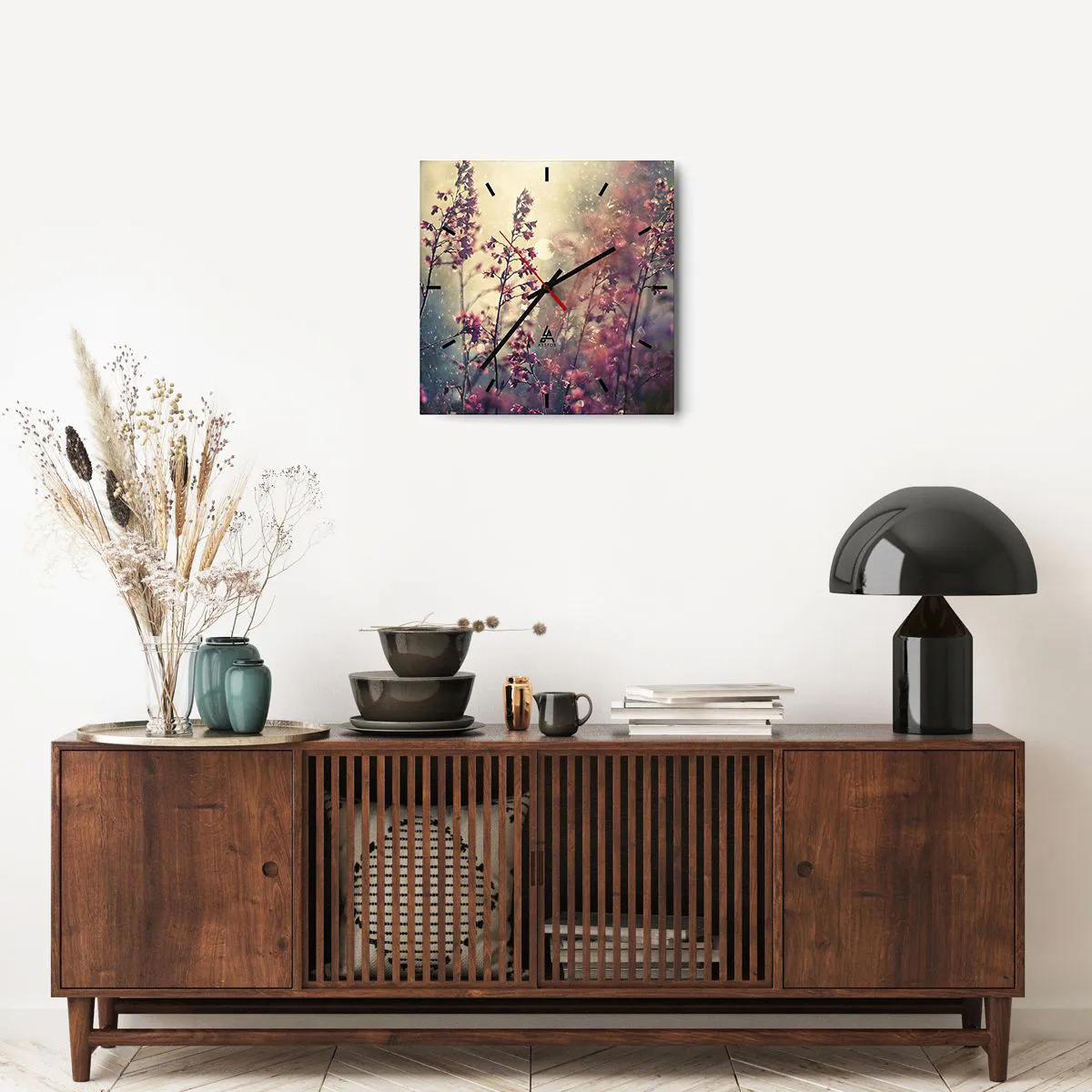 Ceas de perete - Ceas pe sticlă - Grădina secretă - 40x40 cm