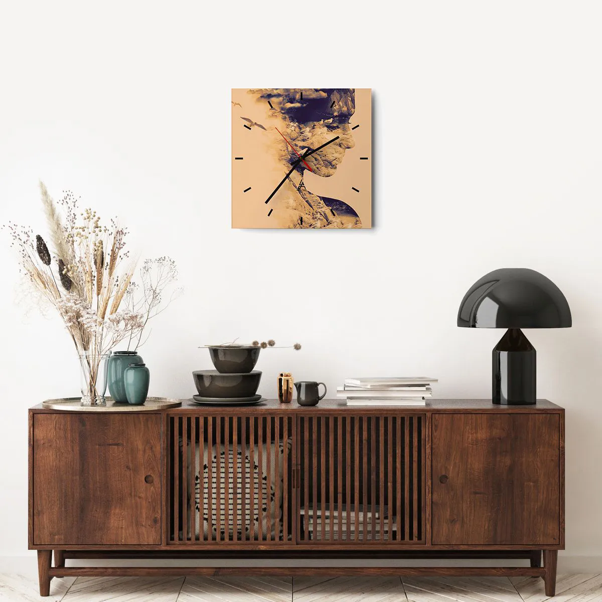 Zegar ścienny - Piękna z natury - 40x40 cm